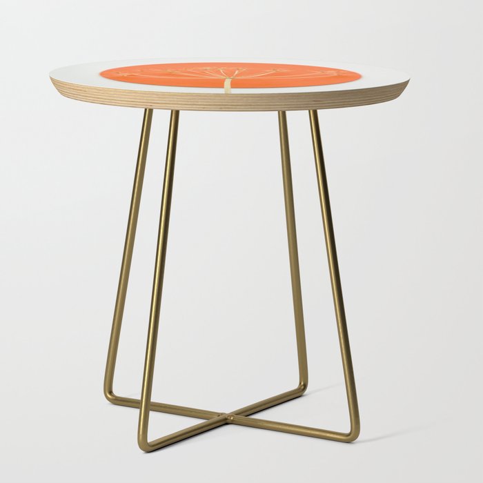 Orange circle and dried flower Side Table