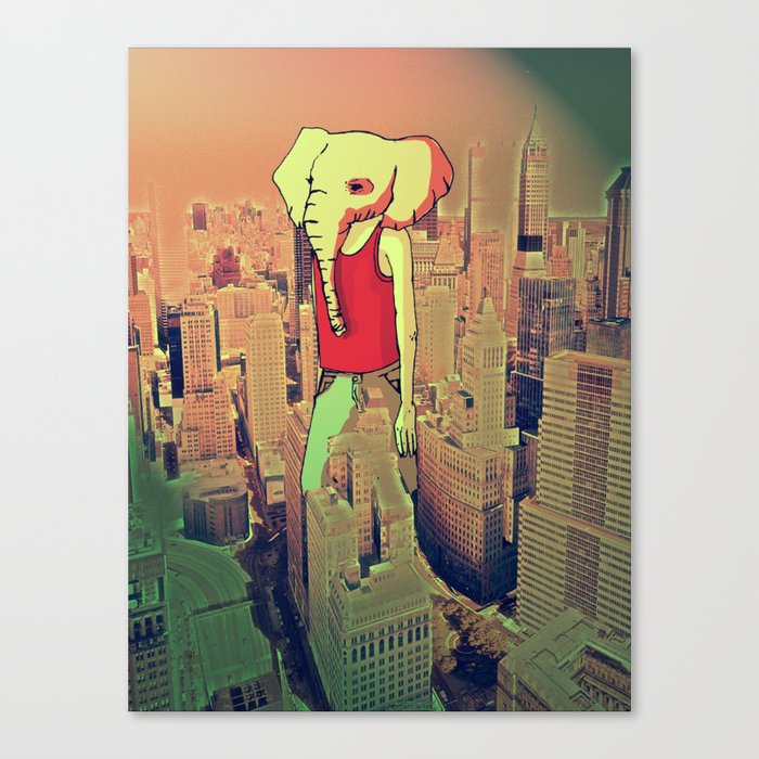 Elephant in the CITY Canvas Print