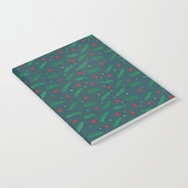 Christmas branches and stars - green Notebook
