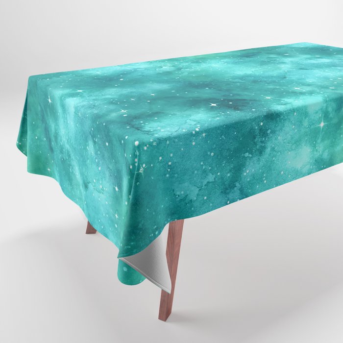 Teal Galaxy Painting Tablecloth