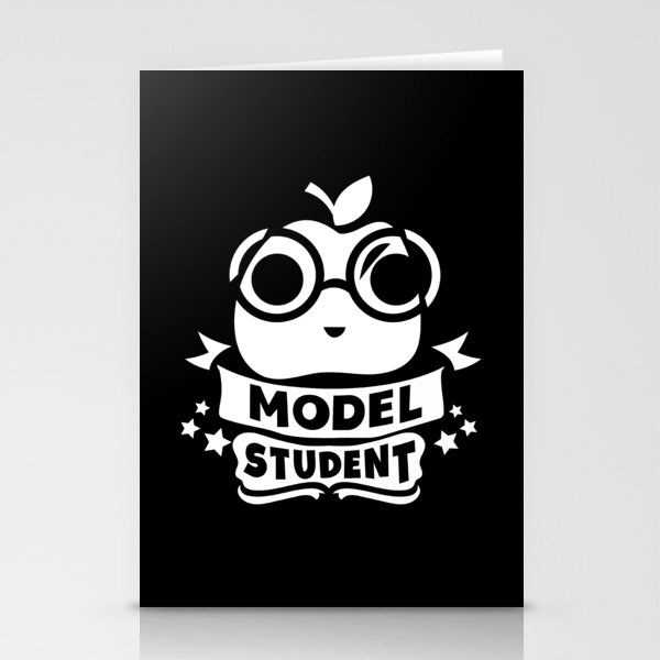 Model Student Cute Apple School Quote Stationery Cards