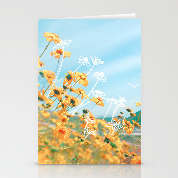 Yellow Dandelion Field Stationery Cards By Thepigeonletters Society6