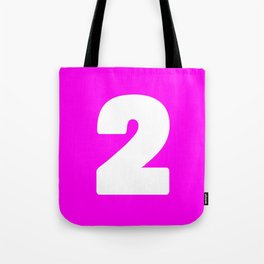 2 (White & Magenta Number) Tote Bag