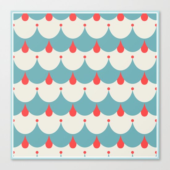 Retro. Blue and white . Canvas Print
