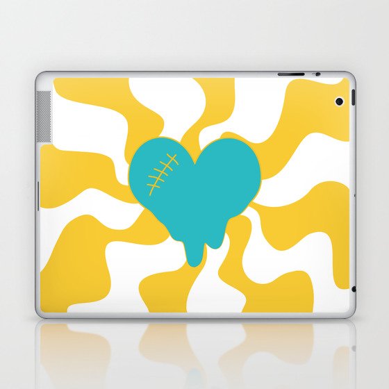 Heart Melt - Turquoise and Yellow Laptop & iPad Skin