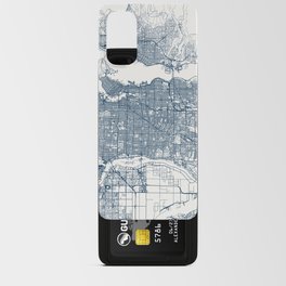 Vancouver, Canada - City Map Illustration - Blue Aesthetic Android Card Case
