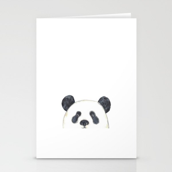 Panda peeking Painting Wall Poster Watercolor Stationery Cards