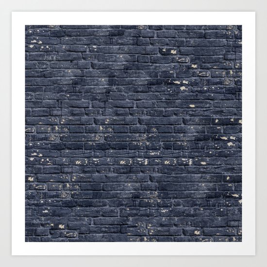 Black Brick Wall Art Print