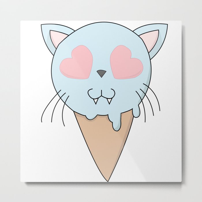 Kitty Ice Cream Metal Print