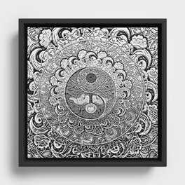 Silver Yin Yang Framed Canvas