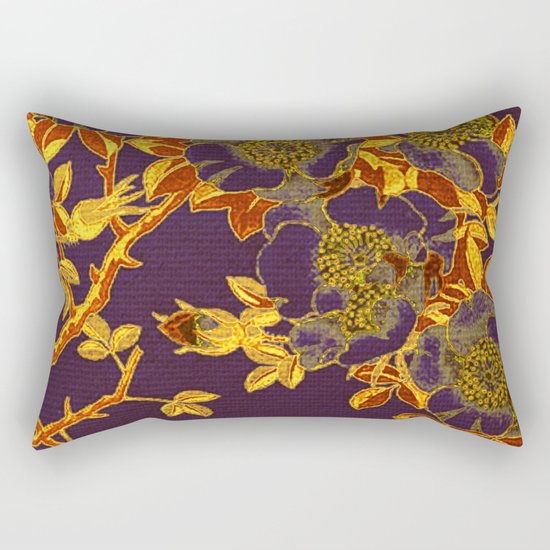 rich floral on purple Rectangular Pillow