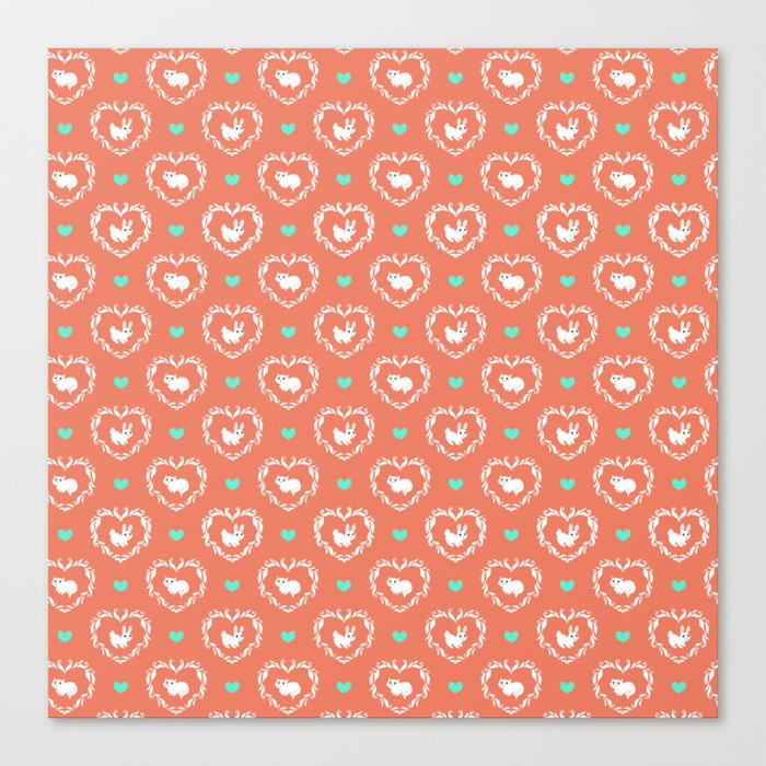 Kitties & Bunnies Pattern Canvas Print