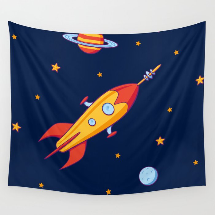 Spaceship! Wall Tapestry