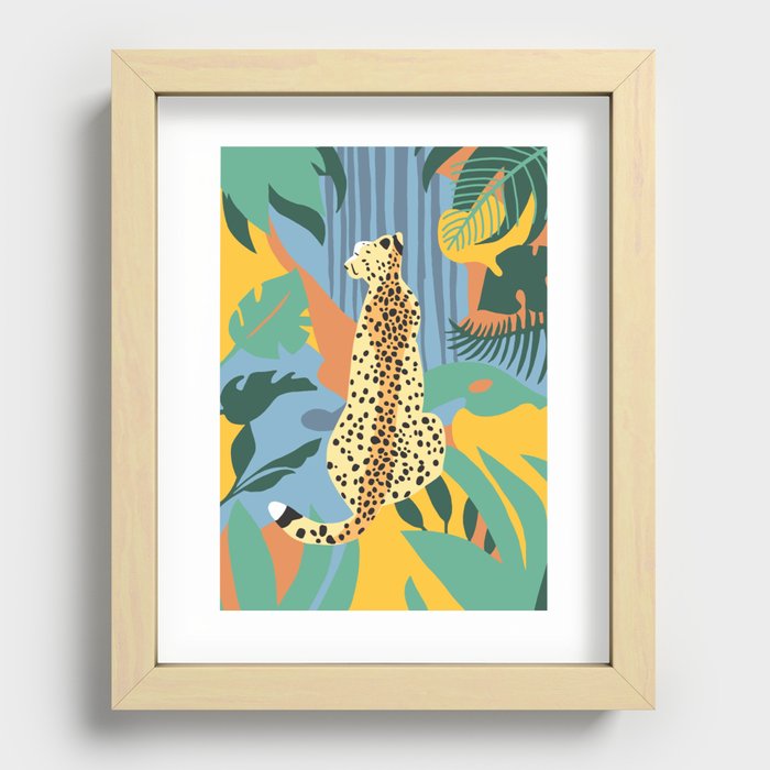 Abstract jungle and cheetah Recessed Framed Print