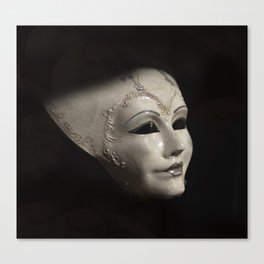 Marble effect venetian mask hollow eyes abstract mask feminine carnival venice Canvas Print