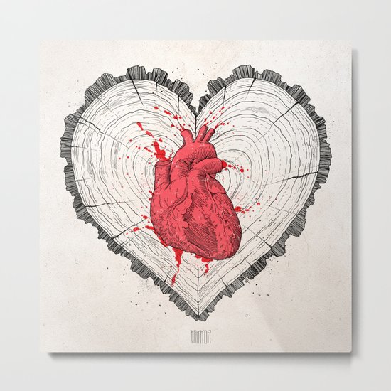 wooden heart Metal Print