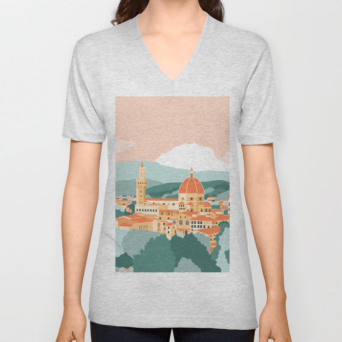 Florence, Italy  V Neck T Shirt