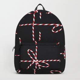 White Red Rope Bow, Twine Color Ribbon and Tied Knot christmas and new year vibes seamless patter in vintage Backpack