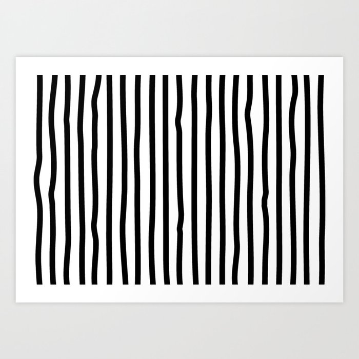 Black and white drawing stripes - striped pattern Art Print