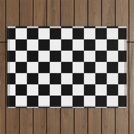 Checker Texture  (Black & White) Outdoor Rug