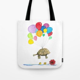 Mr Tortoise with Balloons Tote Bag