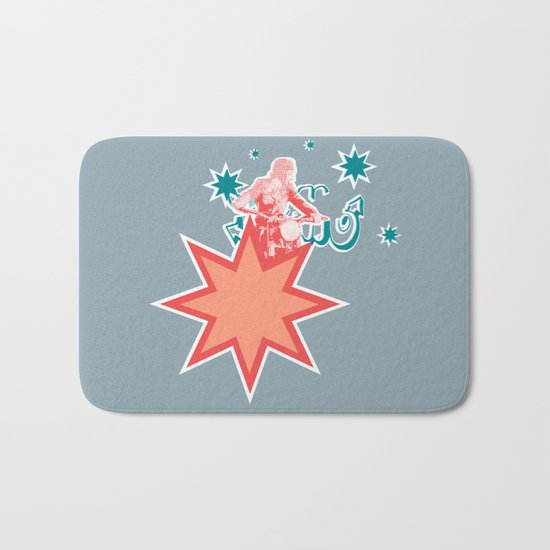 Biking through Stars Bath Mat