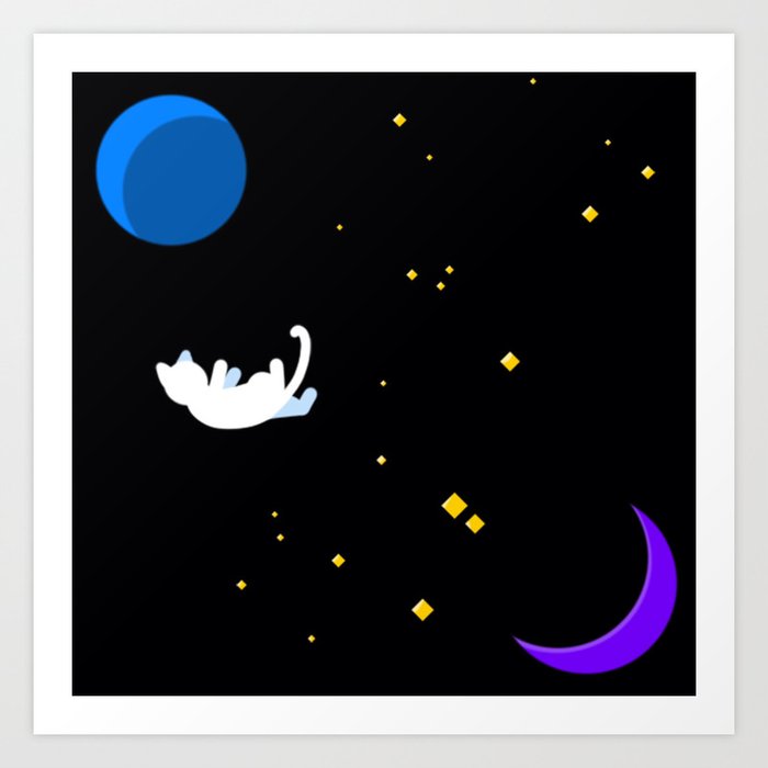 Space Kitty's Dream Art Print