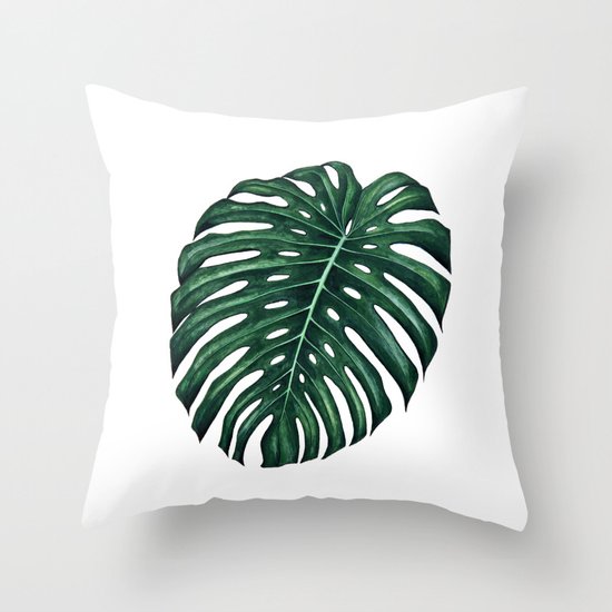 Monstera Throw Pillow