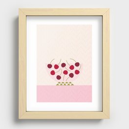 Cherries in Geometric Bowl Recessed Framed Print