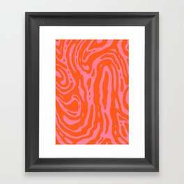 Pink and Red Marble Twirl Framed Art Print