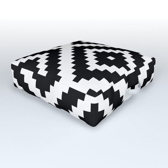 Aztec Diamond Geometric Pattern Outdoor Floor Cushion