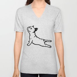 FRENCH BULL DOG YOGA NAMASTE product FUNNY GYM design DOGS V Neck T Shirt