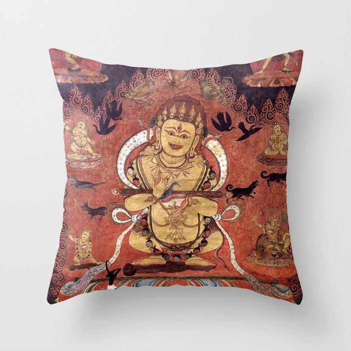 Buddhist Protector Deity Mahakala Panjarnata 1400 Throw Pillow