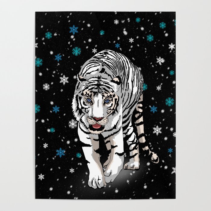 Snow tiger Poster