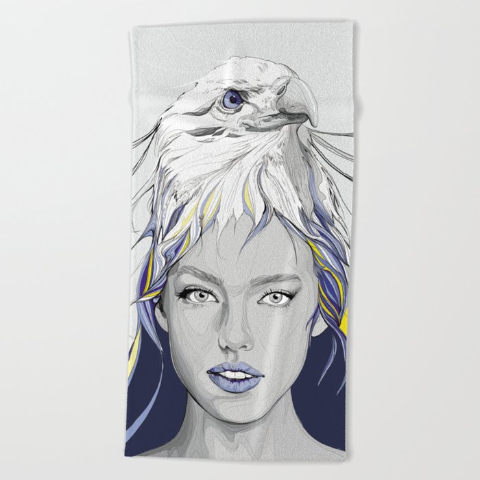 Eagle for Ukraine Beach Towel