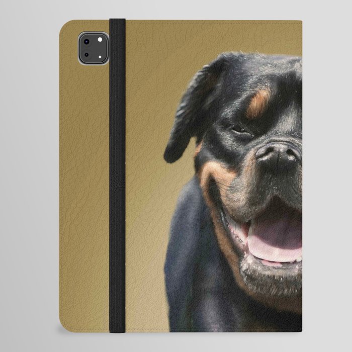 Happy Rottweiler Dog Selfie Portrait iPad Folio Case