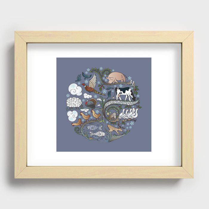 Born to Roam at Christmas Recessed Framed Print