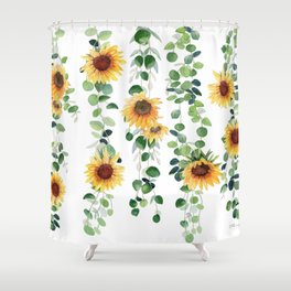 Eucalyptus and Sunflowers Garland  Shower Curtain