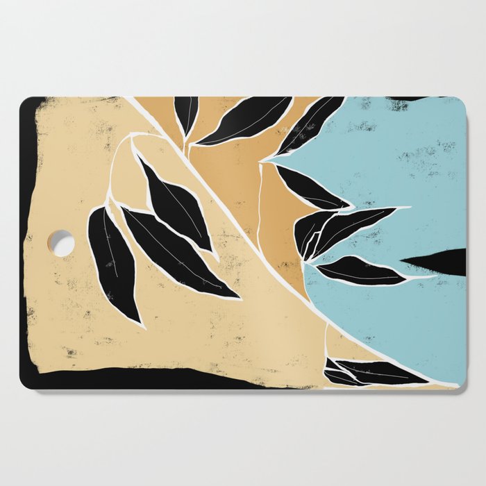 Tropical Color Leaf Art Painting  Cutting Board
