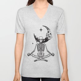 Skeleton Yoga Namaste V Neck T Shirt