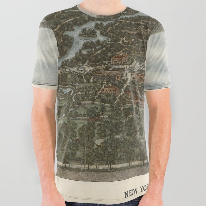 Panorama of the New York Zoological Park All Over Graphic Tee