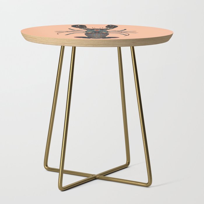 lobster peach fuzz Side Table