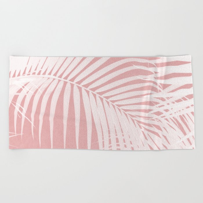 Palm Leaves on Pink IV Beach Towel