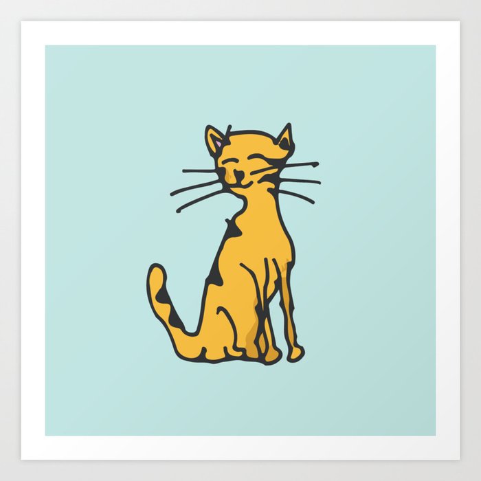 Cute cat sitting Art Print
