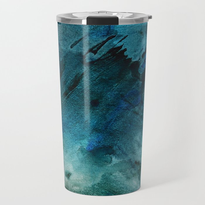 Scenic Route [2]: a pretty, minimal abstract piece in blue and green by Alyssa Hamilton Art Travel Mug