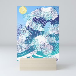 Surfing waves Mini Art Print
