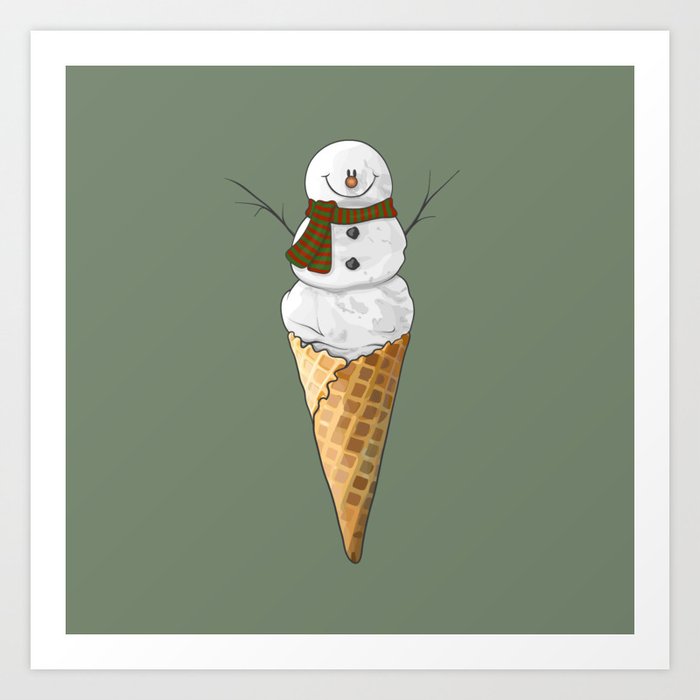 frosty-the-snowman-ice-cream-cone-art-print-by-michelle-alexander