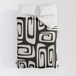Mid Century Modern Cosmic Abstract 611 Black and White Duvet Cover