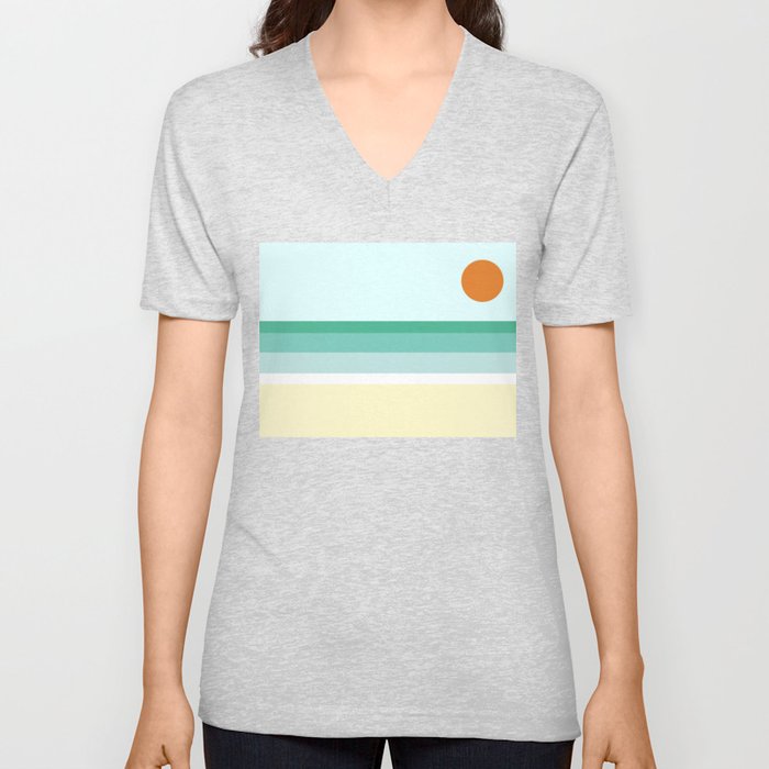 Day at the Beach V Neck T Shirt
