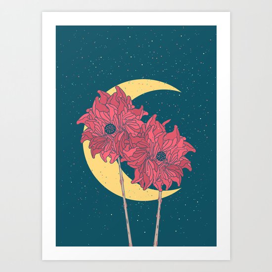 Midnight Flowers Art Print